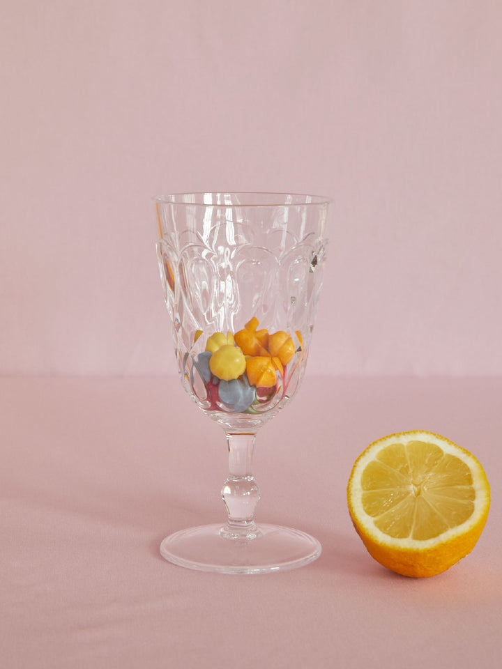 Clear Acrylic Wine Glass with Swirl Embossing – 250 ml