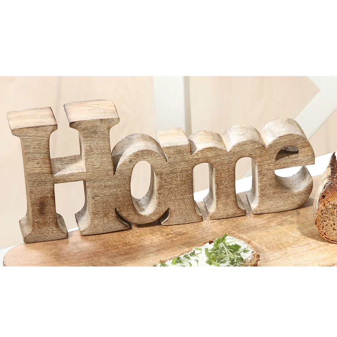 wooden lettering 'Home'