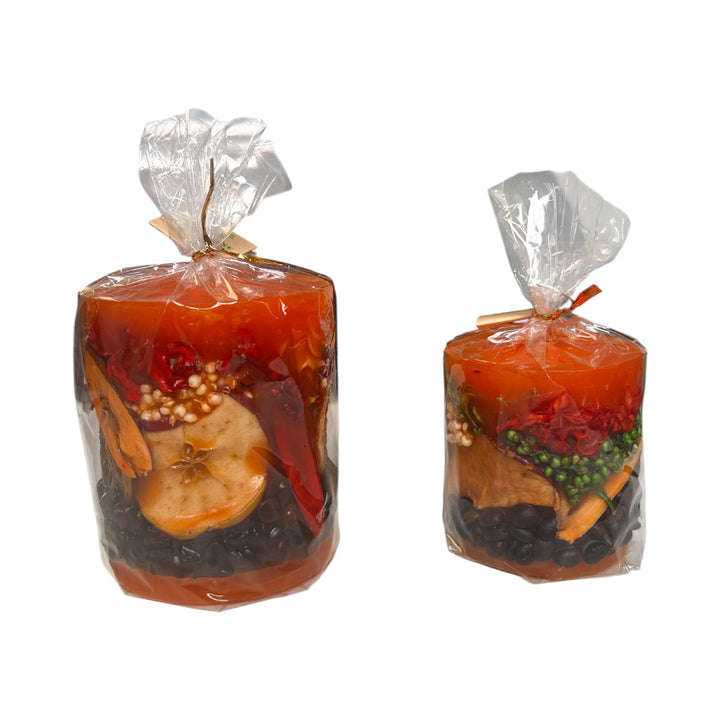 scented candle with real fruits