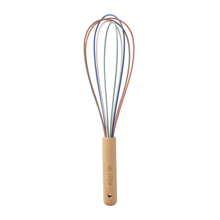 Silikon-Schneebesen in den Farben „A New York Minute“ mit Holzgriff – mittelgroß