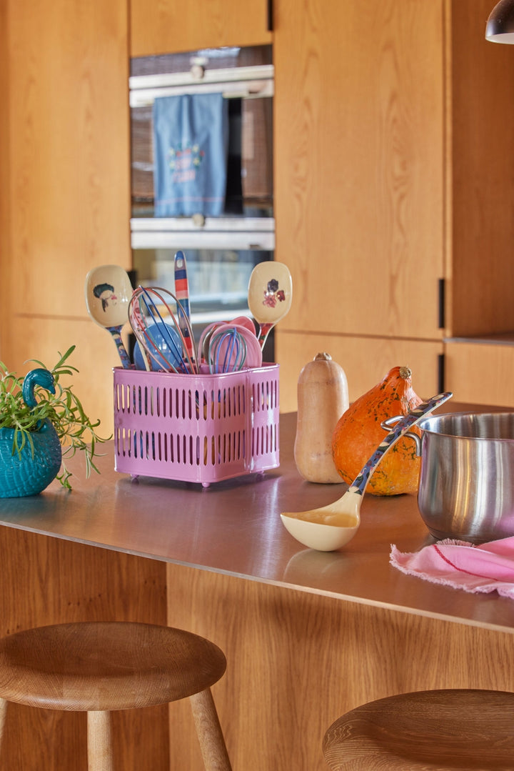 Silikon-Schneebesen in 2 verschiedenen Farben Farben mit Holzgriff- Klein