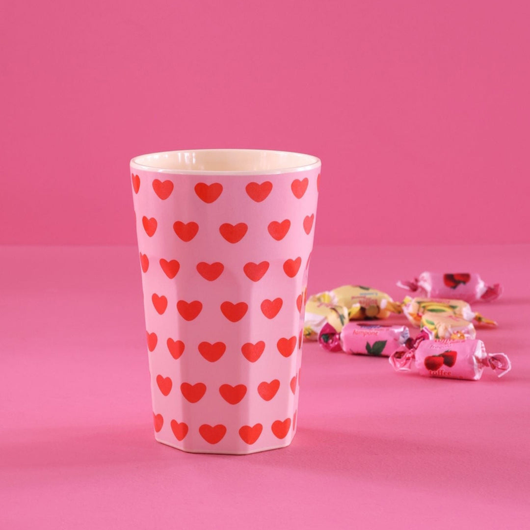 Melamine cup with Sweet Hearts print - Large - 400 ml