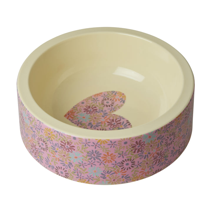 Melamine feeding bowl for food and water – flower heart