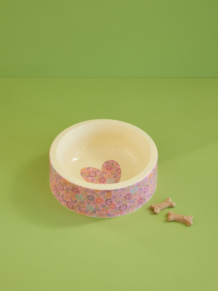Melamine feeding bowl for food and water – flower heart
