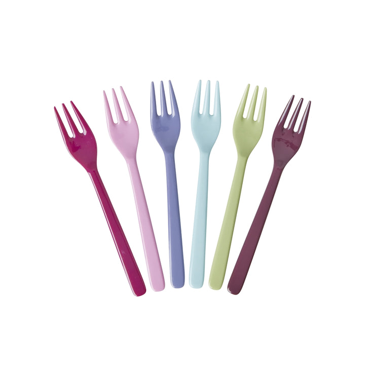 Melamine cake forks in different colors