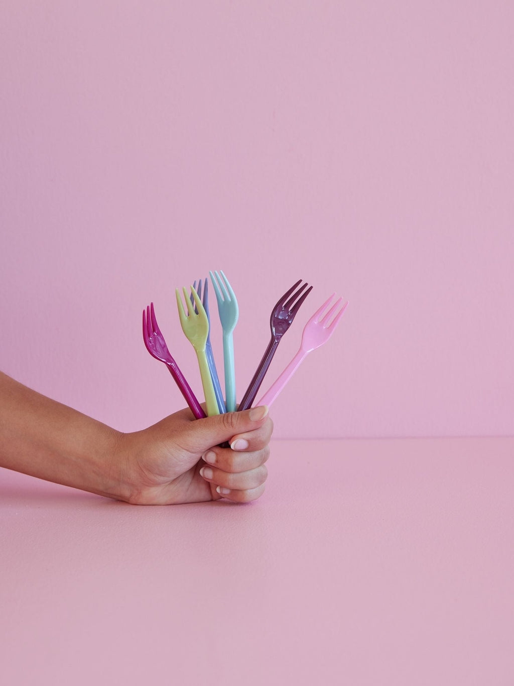 Melamine cake forks in different colors