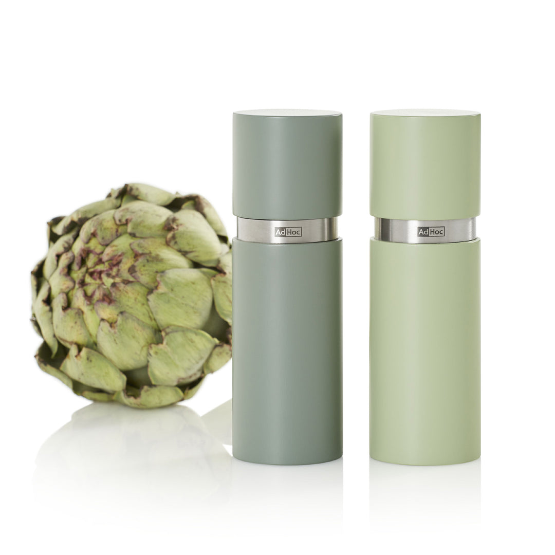 Set of pepper and salt mills "Textura", Dark Green & Light Green