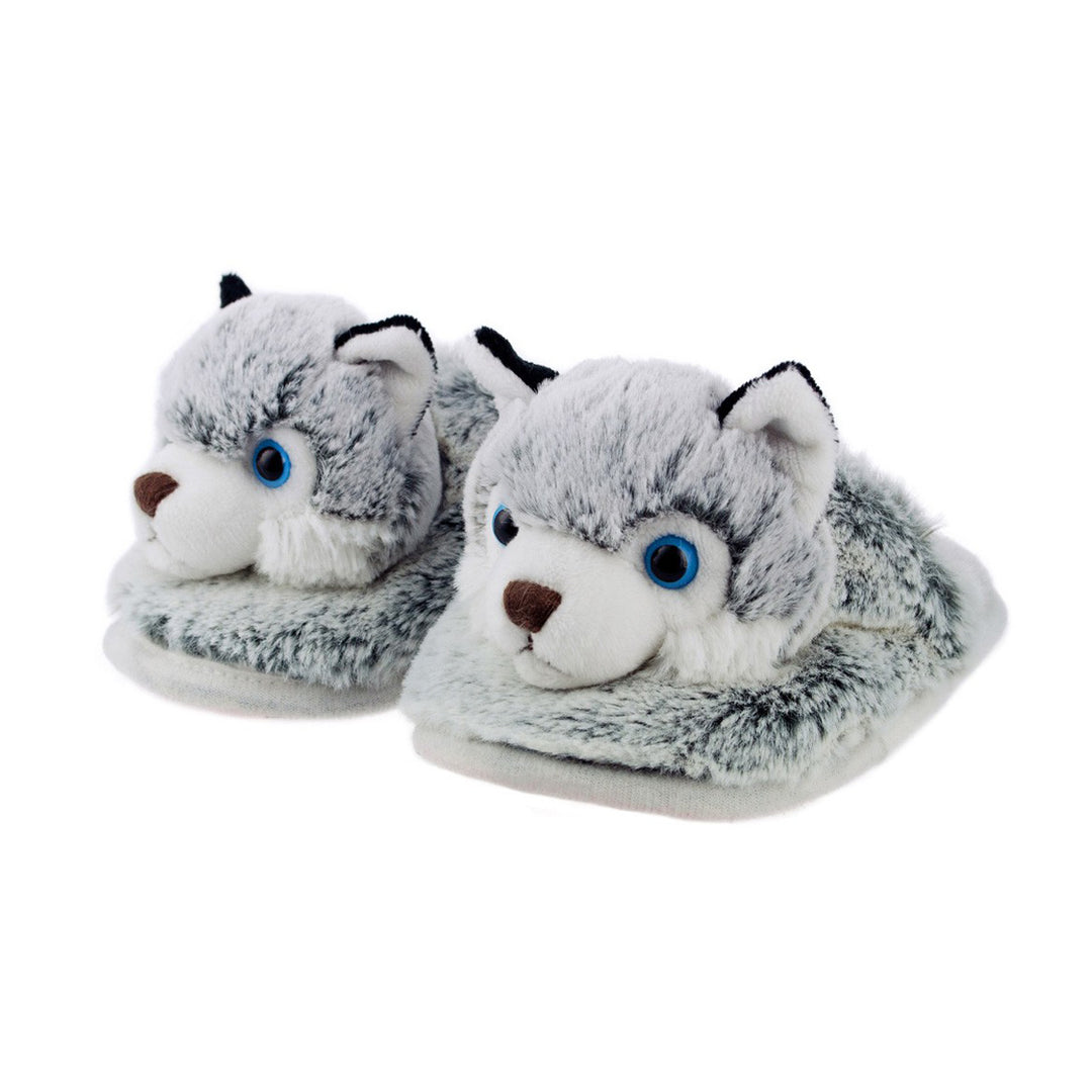 Plush Children's Slippers Husky