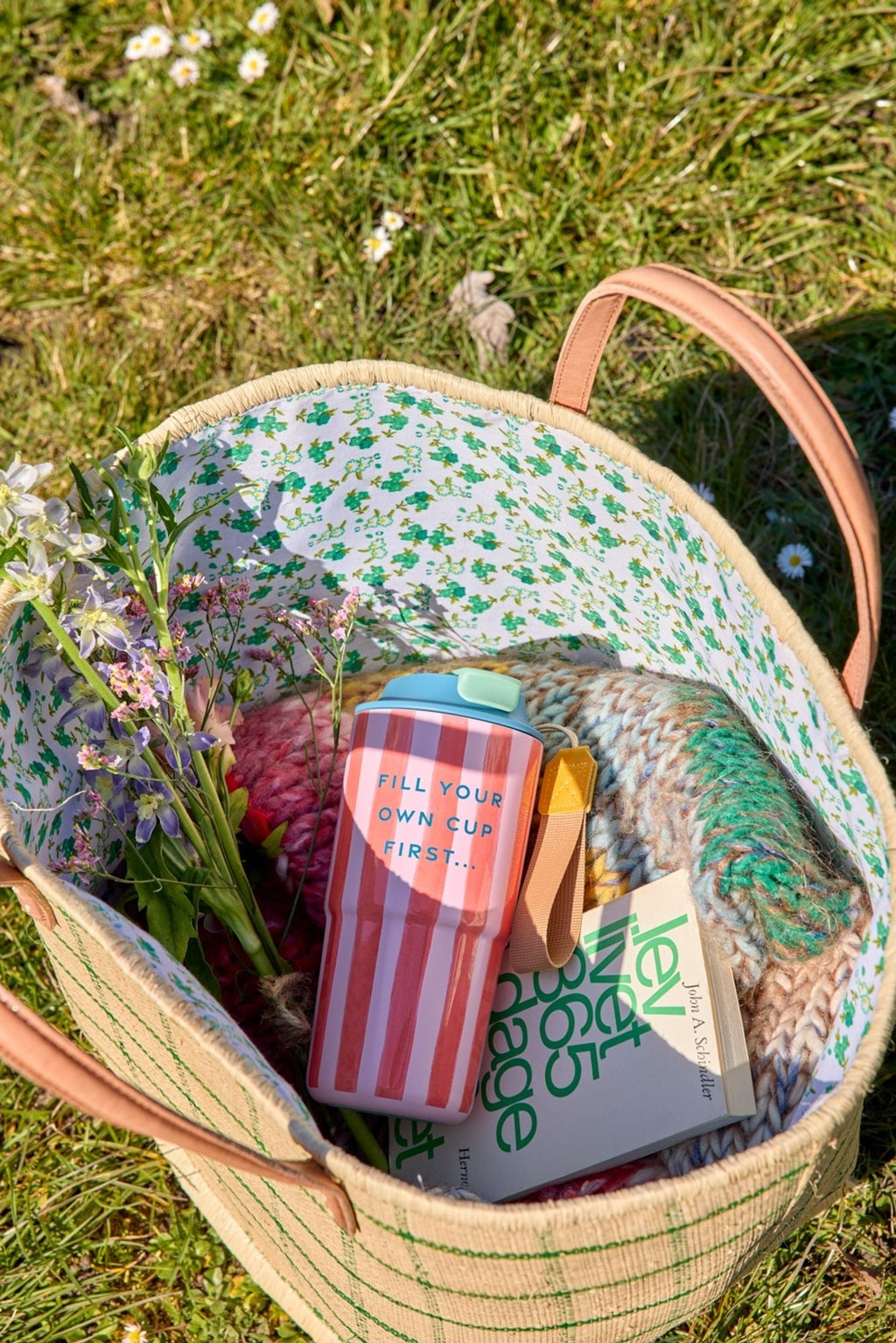 Edelstahl-Thermobecher mit Bio-Streifen-Print – 580 ml