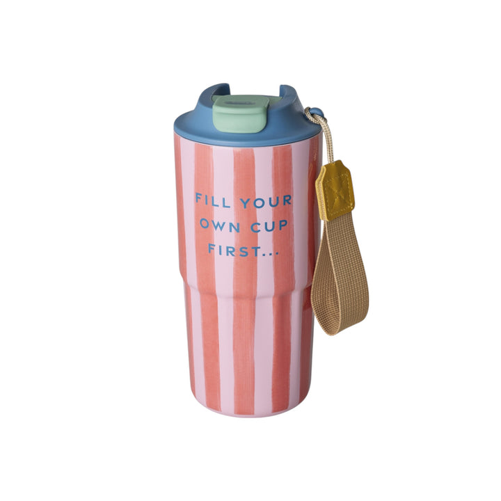 Edelstahl-Thermobecher mit Bio-Streifen-Print – 580 ml