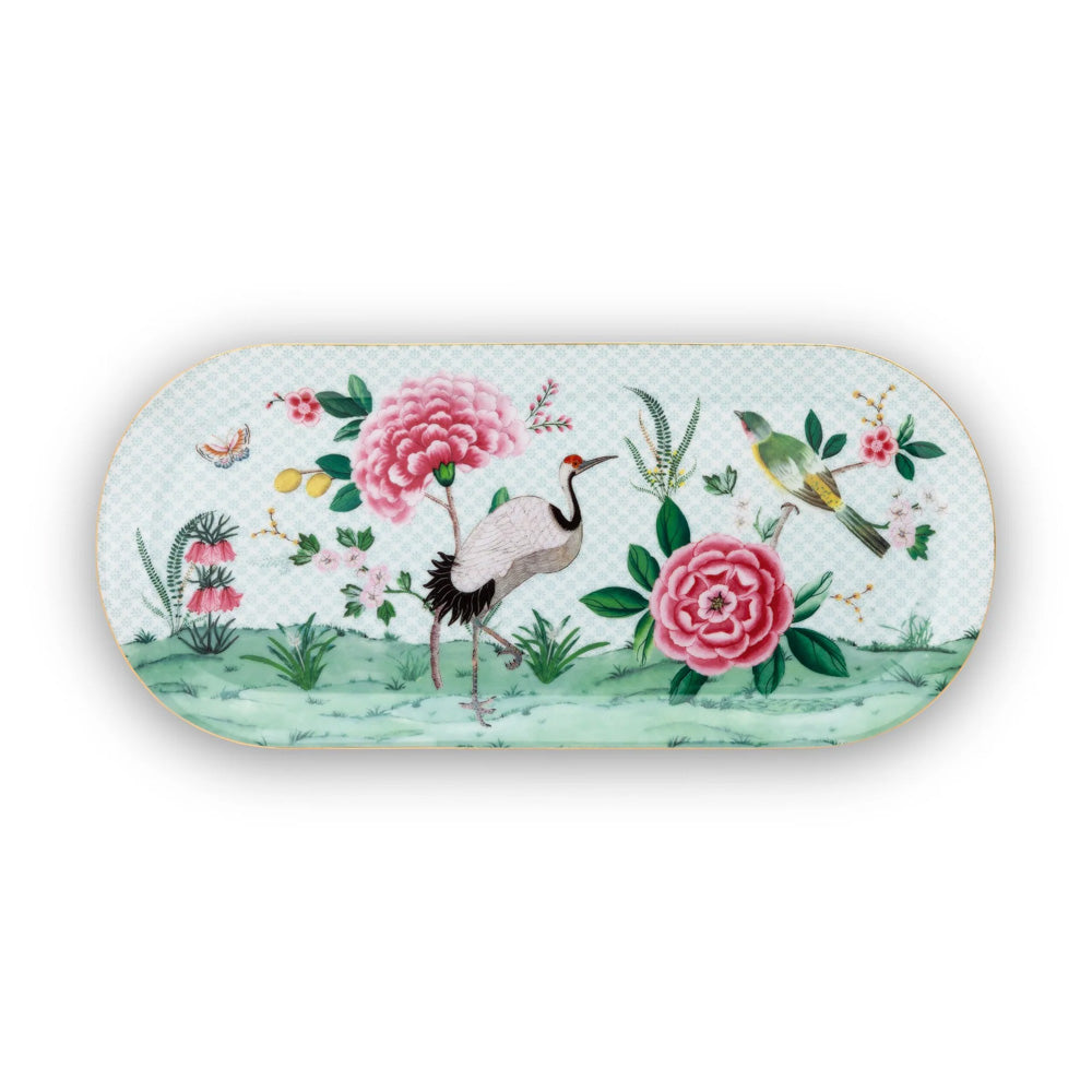 Cake Plate Rectangular Blushing Birds White 33.3x15.5 cm