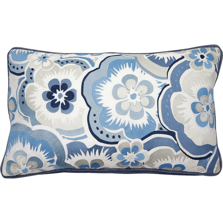 Cushion cover Selma dusty blue w emb 30x50 cm