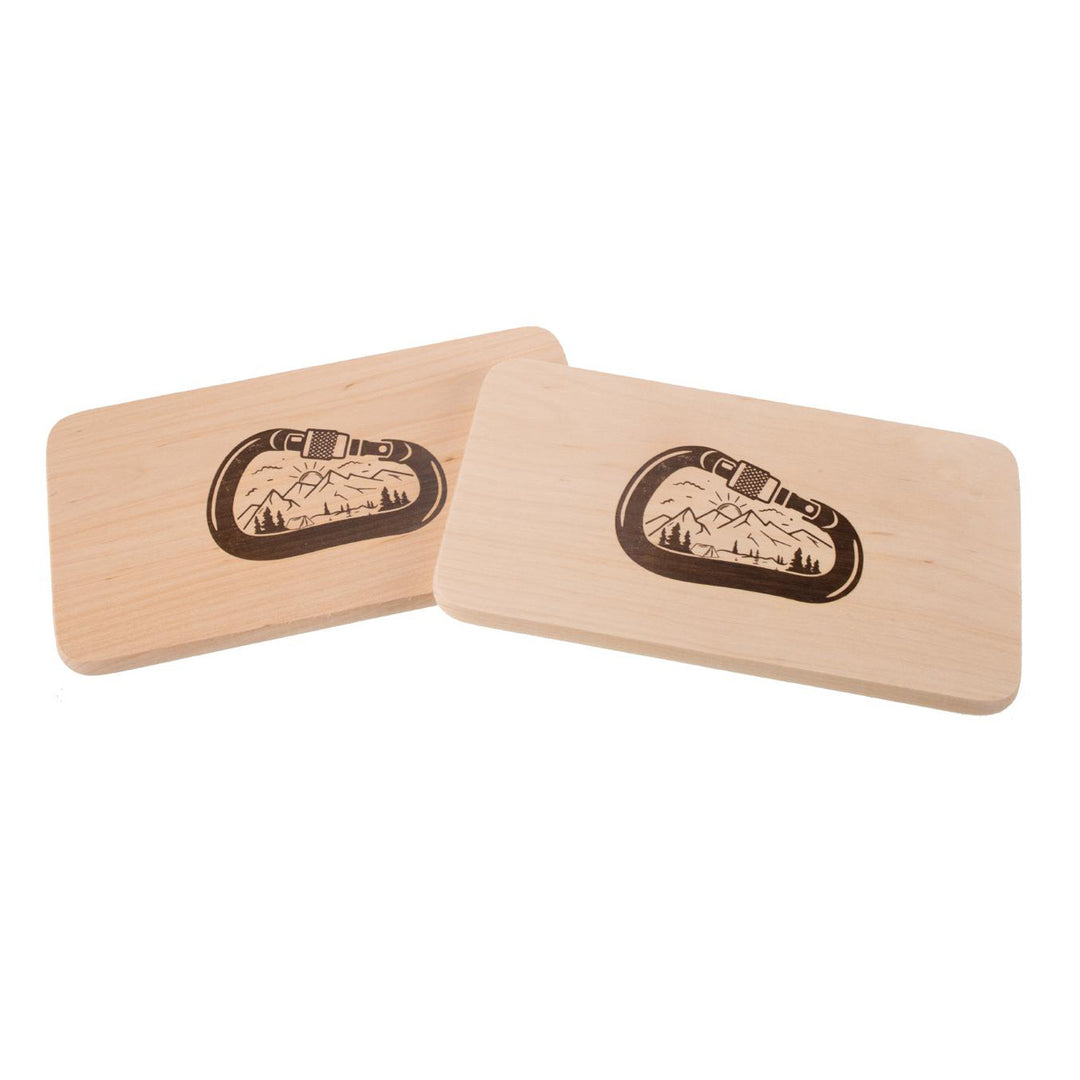 Cutting board alder approx. 22.5 x 12.5 cm - Mountains in a carabiner