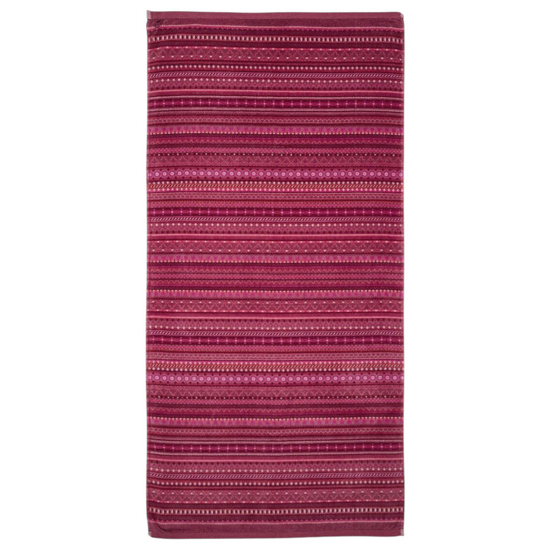 Große Handtuch Geometric Print Dunkelrosa 70x140 cm