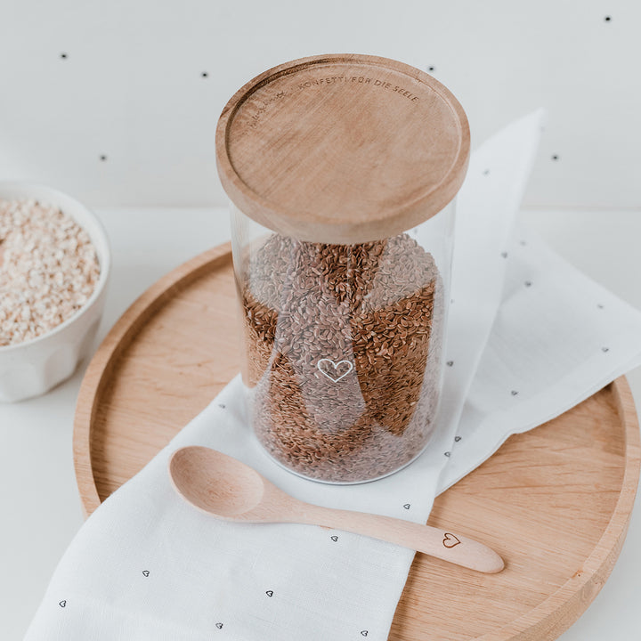 storage jar - heart white