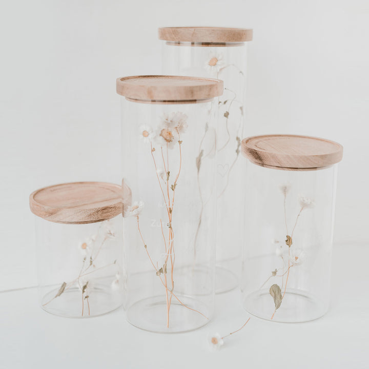 storage jar - heart white