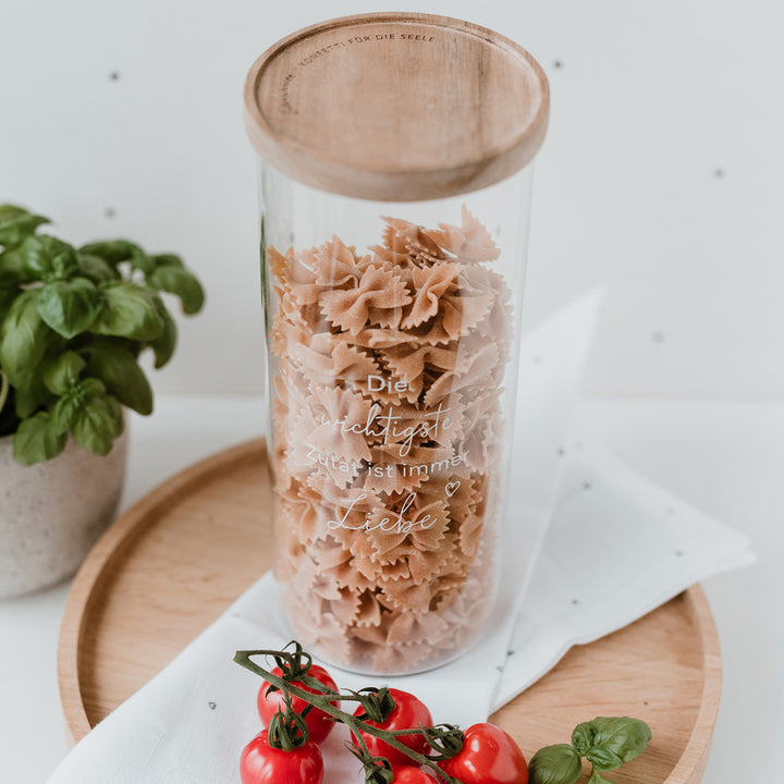 Storage jar 25cm - Love "Love is the most important ingredient"