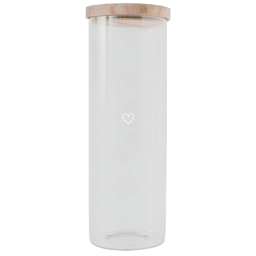 storage jar - heart white