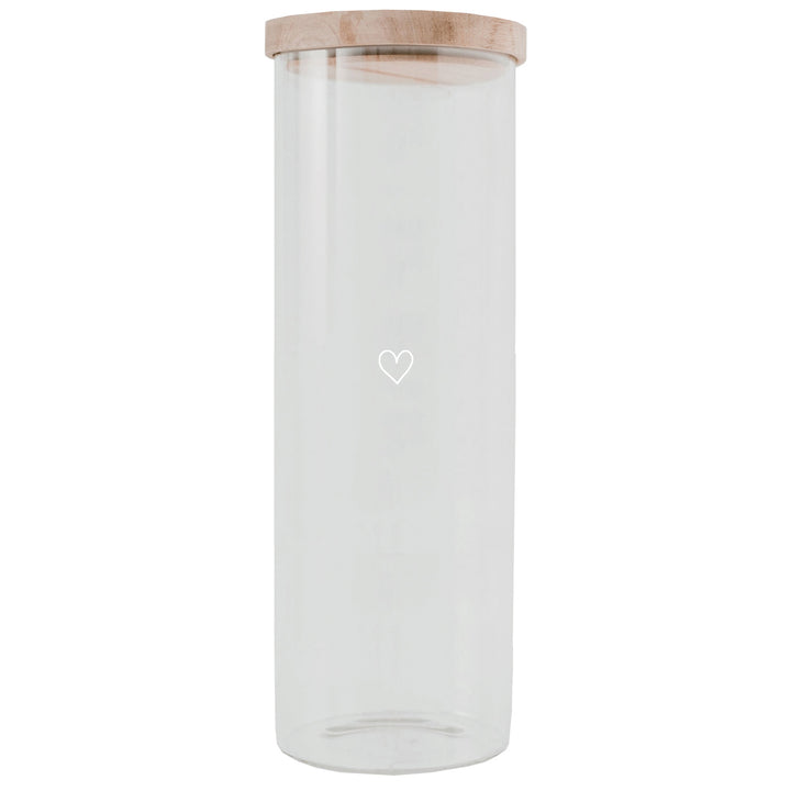 storage jar - heart white