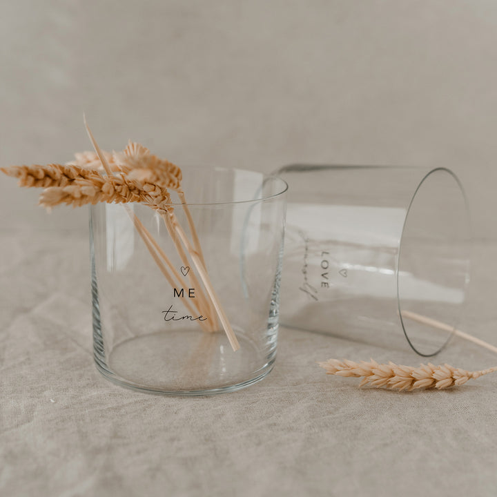 Drinking glass in a set of 2 - Selflove black