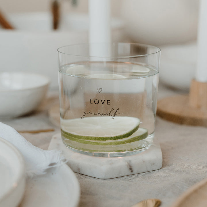 Drinking glass in a set of 2 - Selflove black