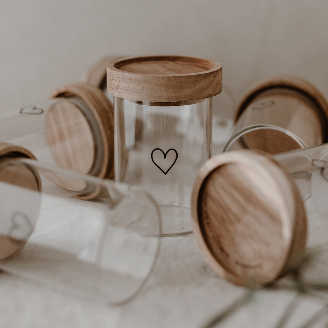 Mini storage jar - heart black | 1 pc.