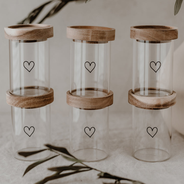 Mini storage jar - heart black | 1 pc.