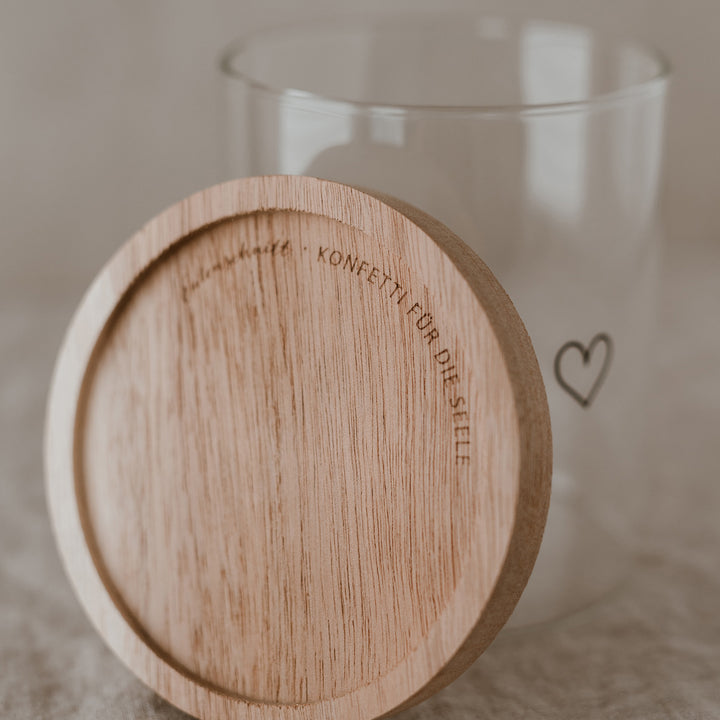 Storage jar - heart black various sizes