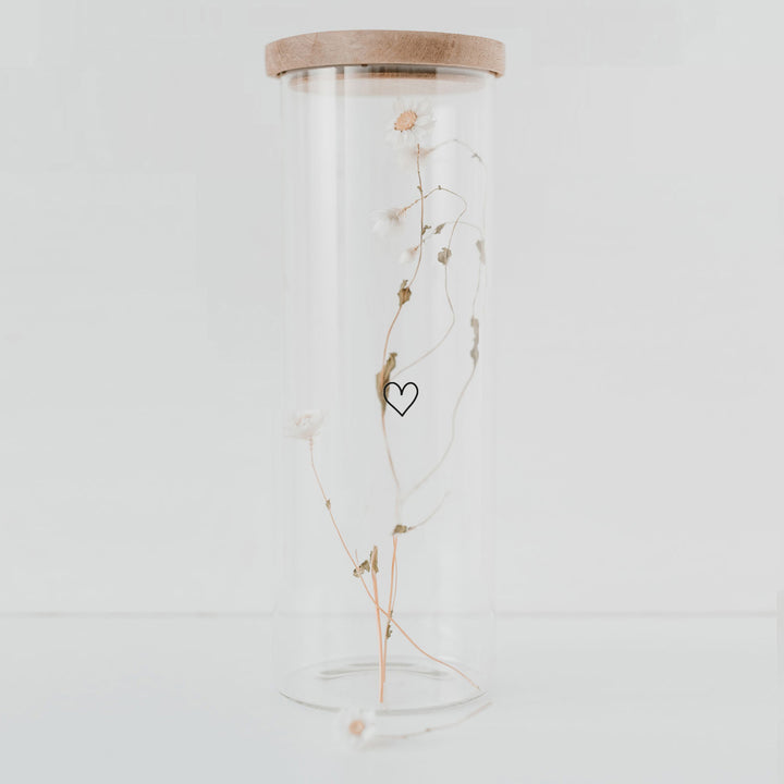 Storage jar - heart black various sizes