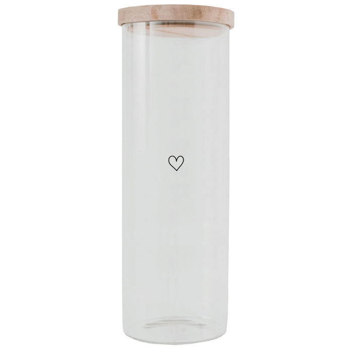Storage jar - heart black various sizes