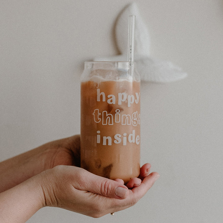 Tall Drinking Glass - Happy Things