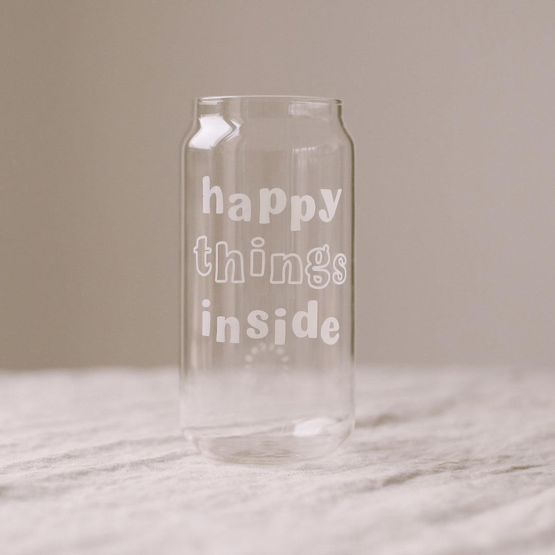 Tall Drinking Glass - Happy Things