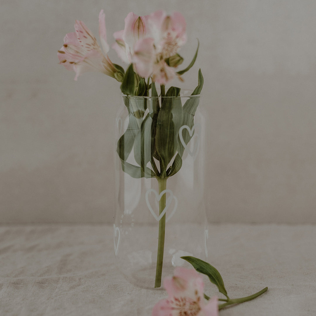 Tall Drinking Glass - Hearts