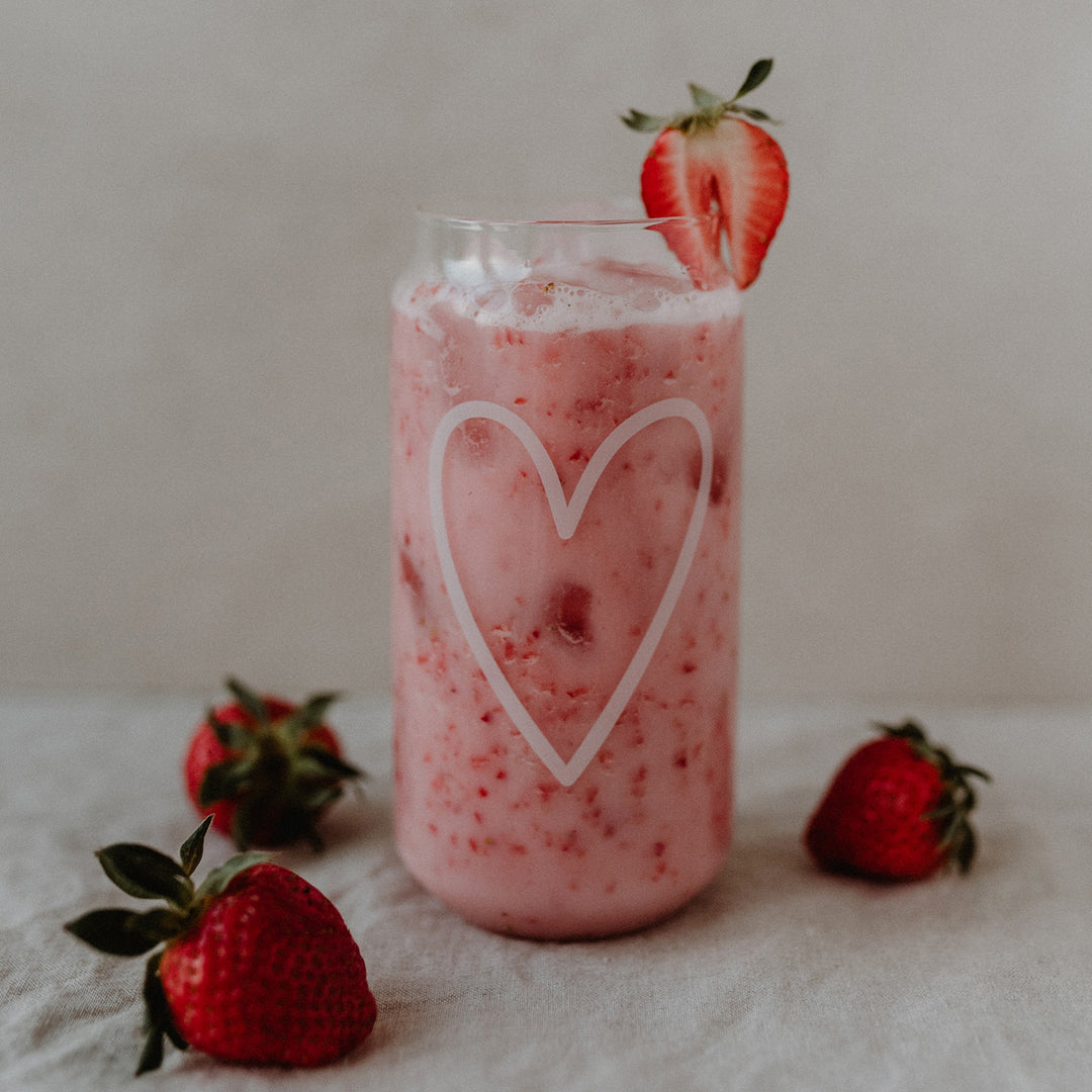 Tall Drinking Glass - Heart