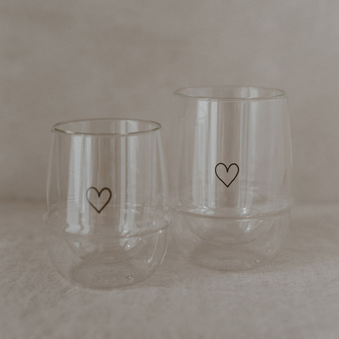 Double-walled heart glass 250 ml
