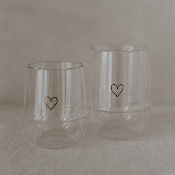 Double-walled heart glass 250 ml