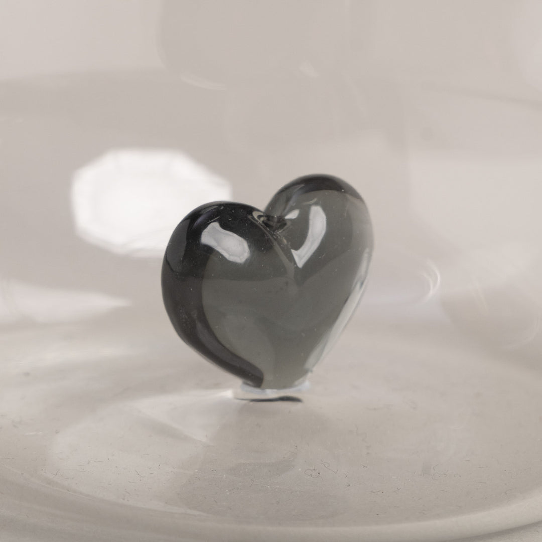 drinking glass heart figure pink