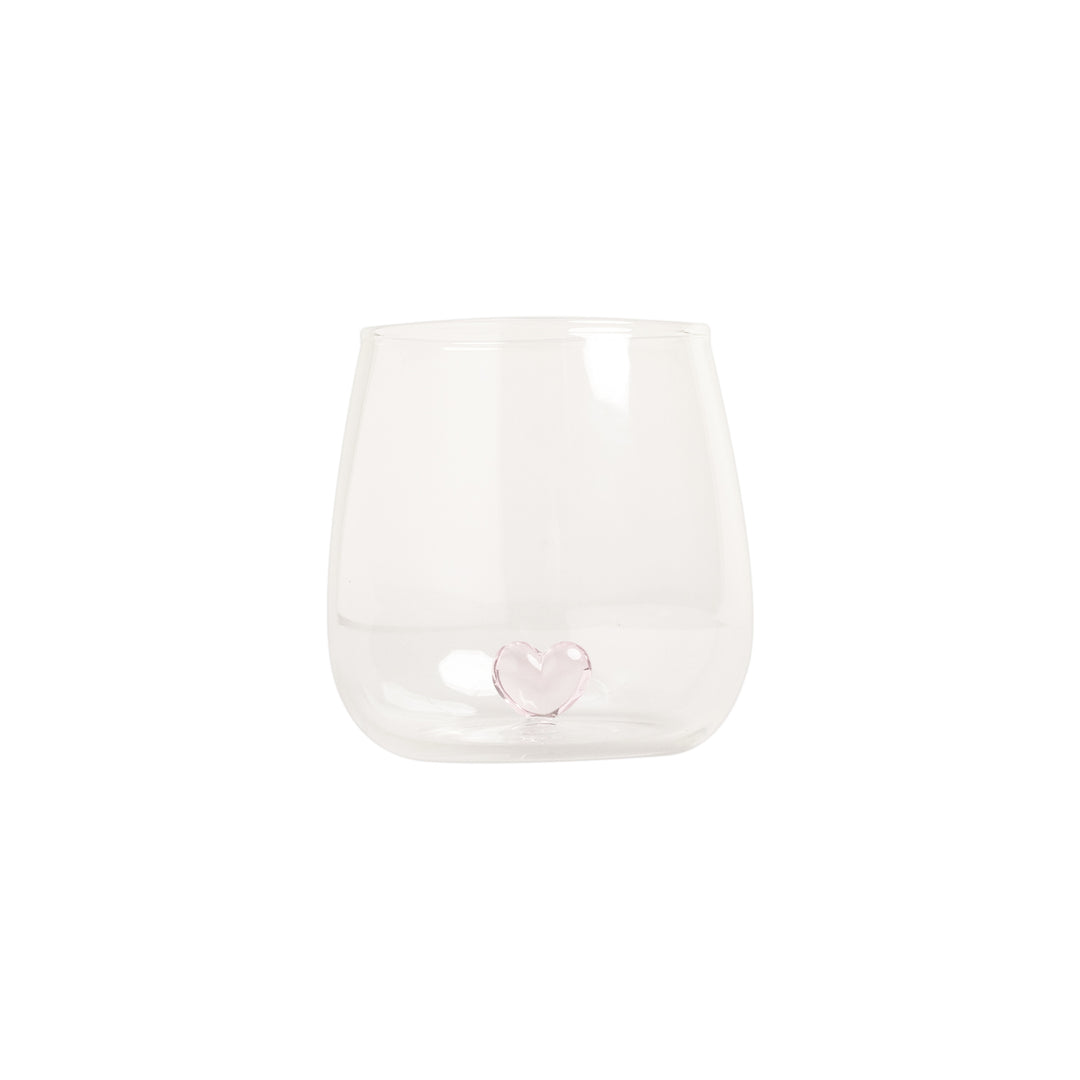 drinking glass heart figure pink