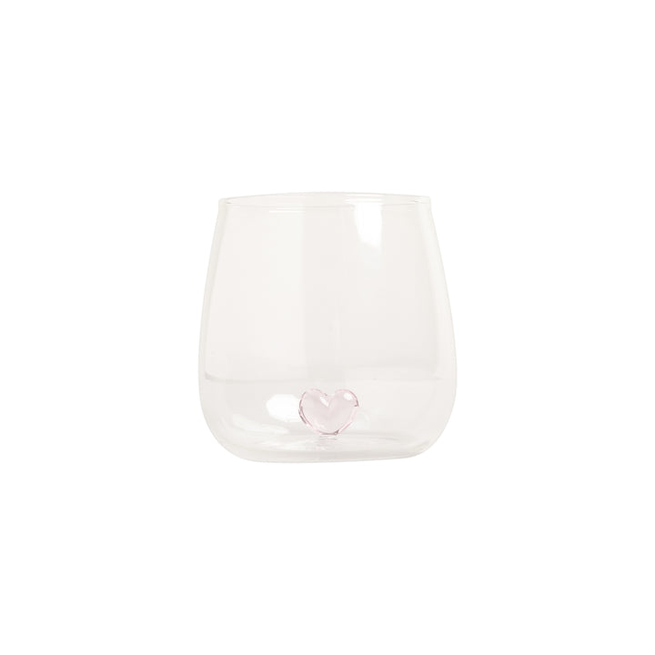 drinking glass heart figure pink