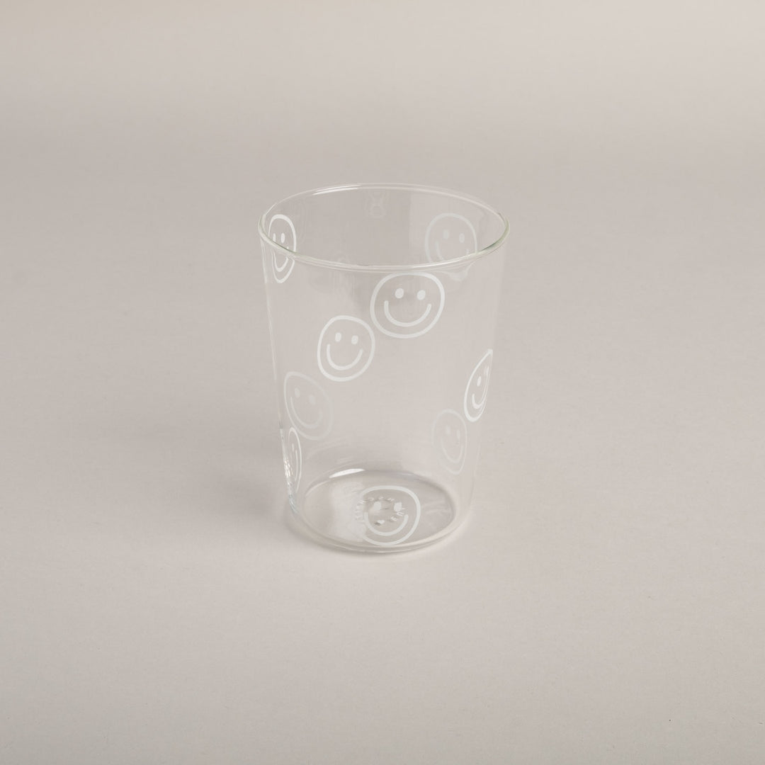 Drinking Glass Smileys white