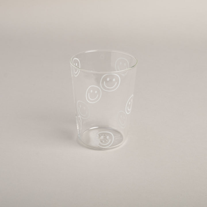 Drinking Glass Smileys white