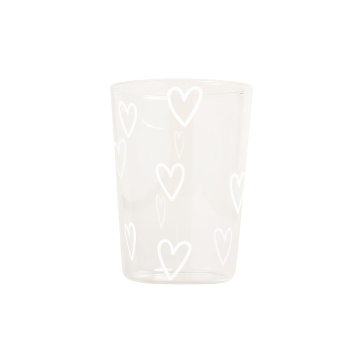 drinking glass hearts white