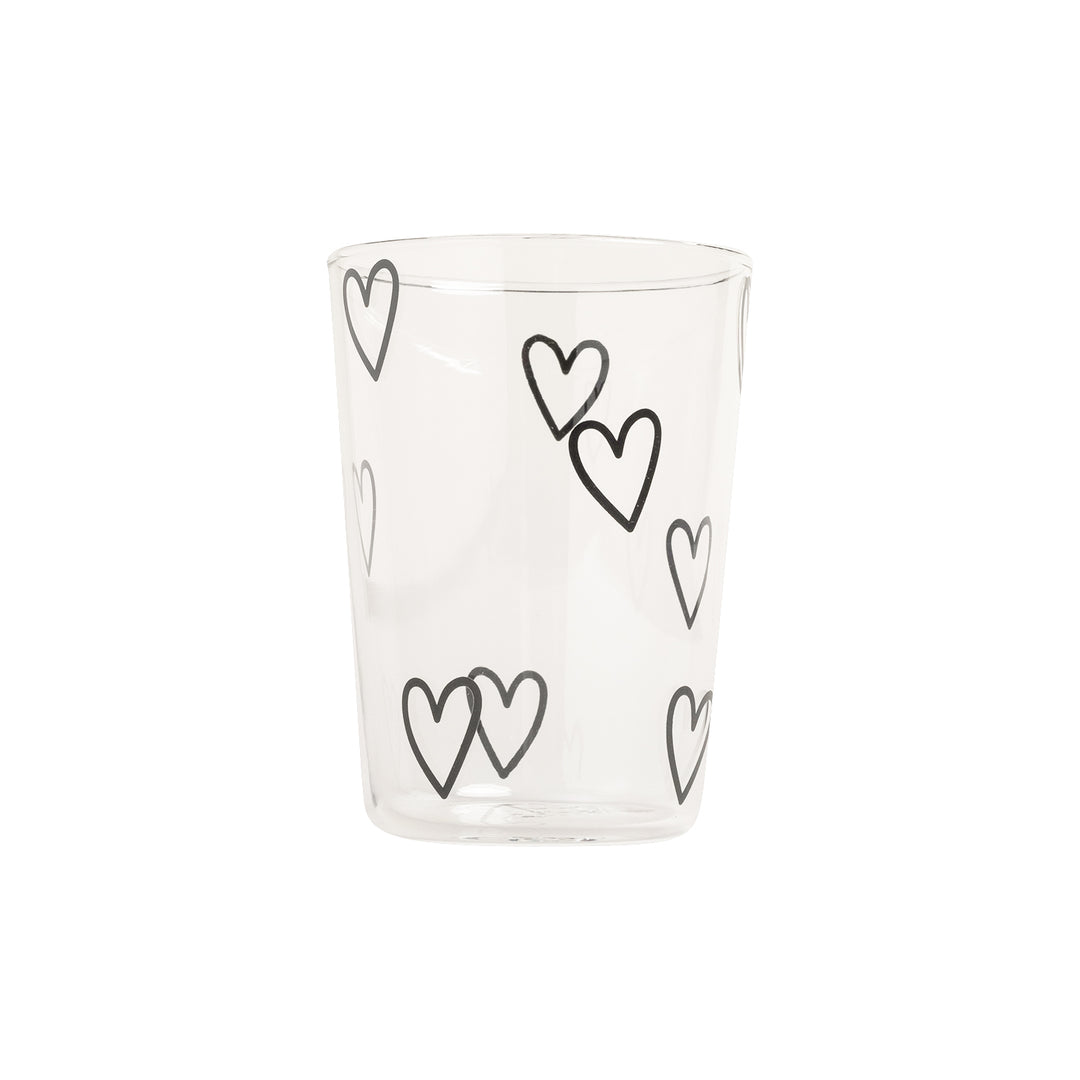drinking glass hearts white