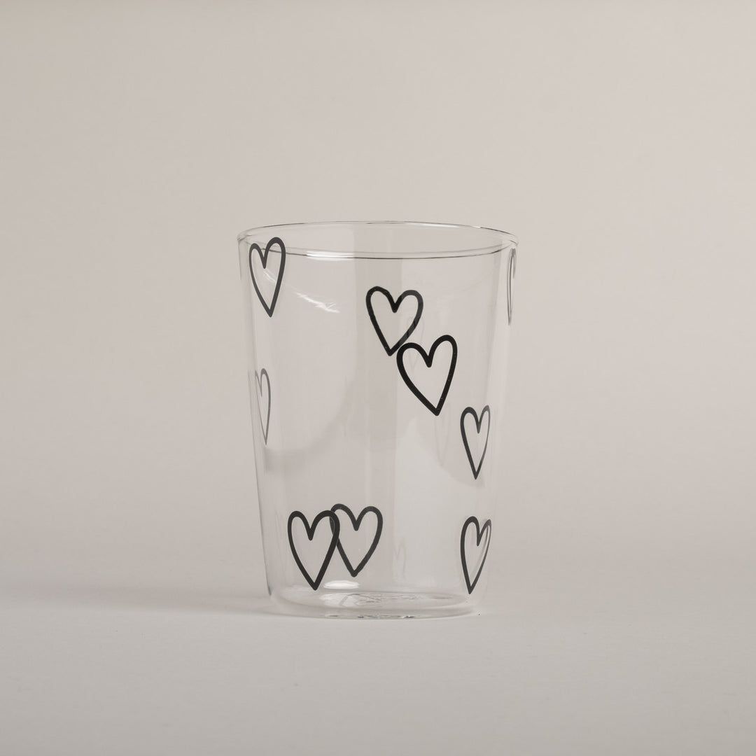 drinking glass hearts white