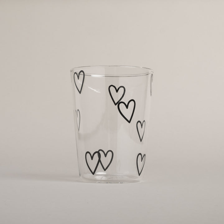 drinking glass hearts white