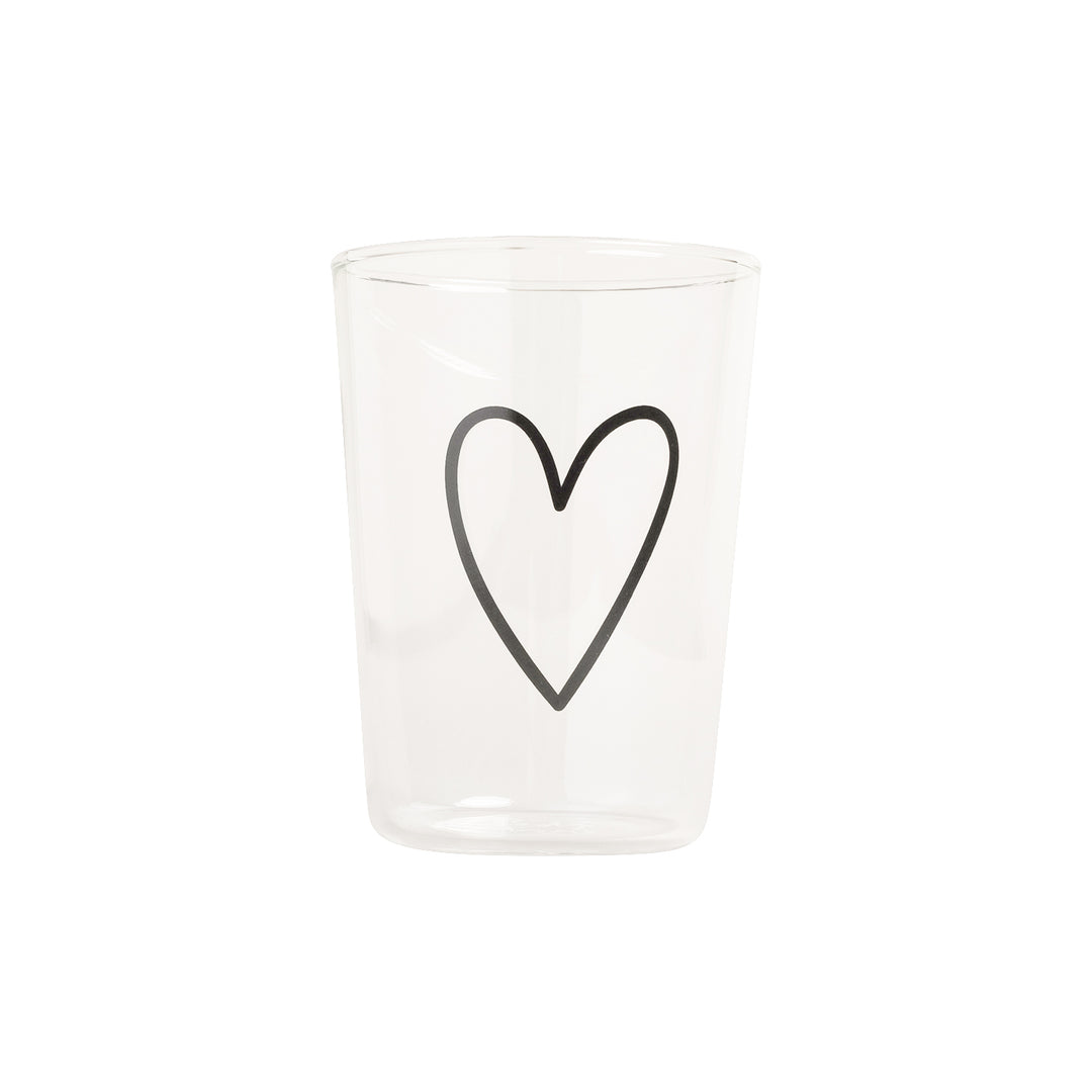 drinking glass hearts white
