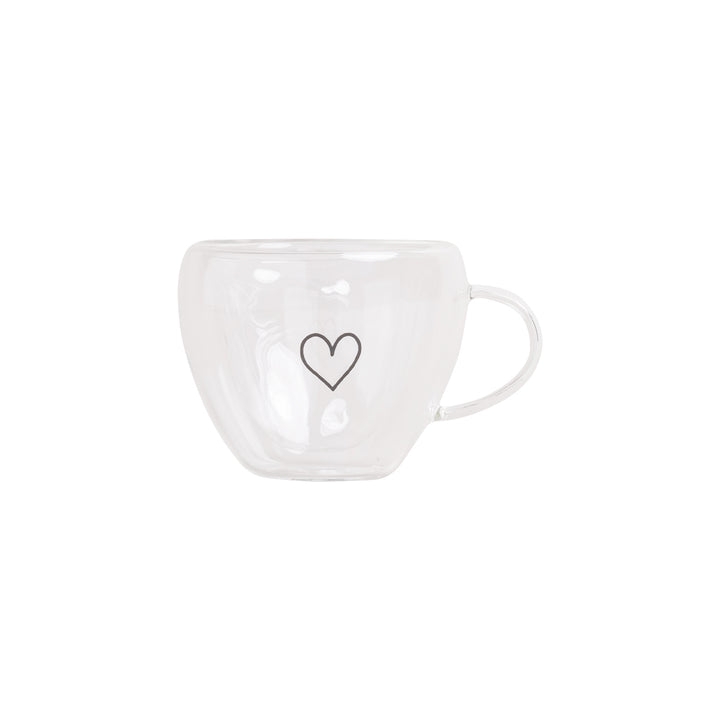 Double-walled heart glass 250 ml