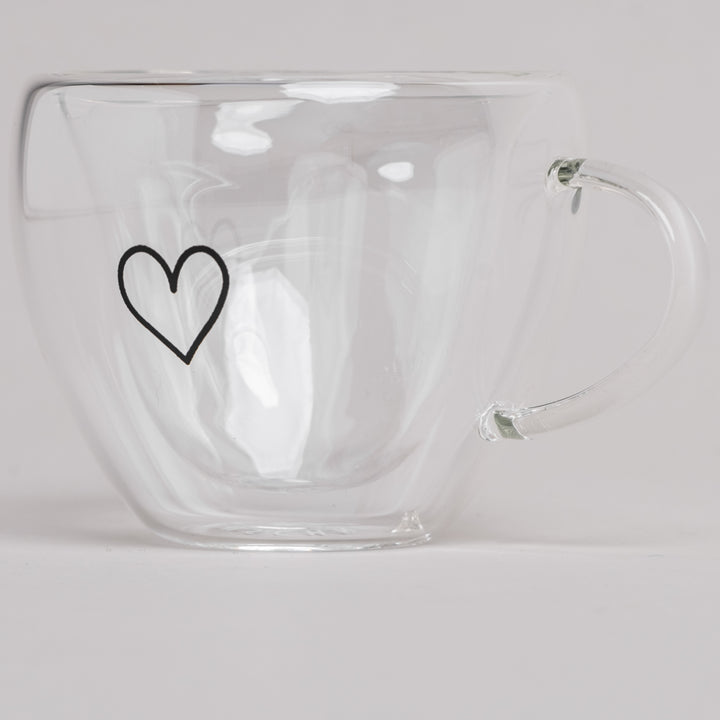 Double-walled heart glass 250 ml