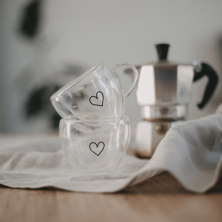 Double-walled heart glass 250 ml