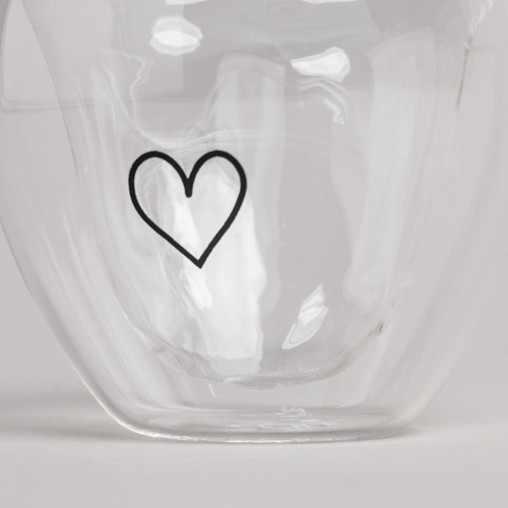 Double-walled heart glass 250 ml